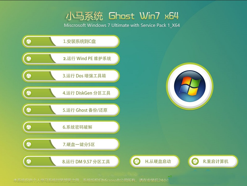 小马Win7旗舰版_GHOST Win7 64位旗舰版版(永久激活)V2018
