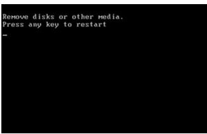 win7系统黑屏显示Remove disks or other media怎么办