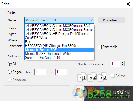 Win10系统使用Microsoft Print to PDF并打印的方法1