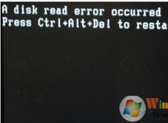 电脑开机出现屏幕出现a disk read error  occurred怎么办？