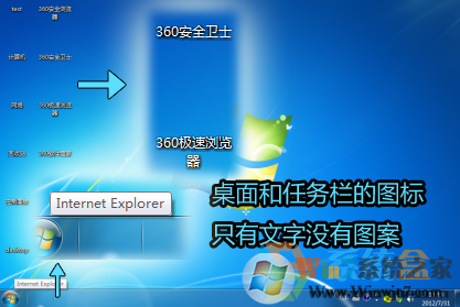 Win7旗舰版桌面图标有文字没有图案该怎么办？