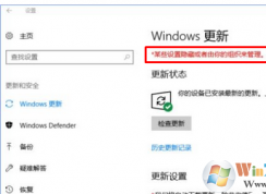 win10系统无法自动更新提示“某些设置隐藏或由你的组织来管理”怎么办