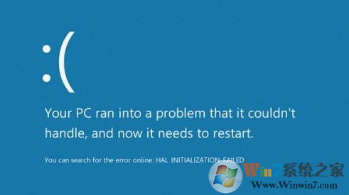 win10系统蓝屏提示HAL_INITIALIZATION_FAILED错误的原因和解决办法