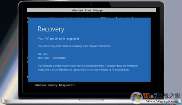 win10系统开机蓝屏提示0xc0000185错误的解决方法