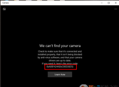 win10系统相机错误“我们无法找到你的相机”错误代码：0xA00F4244（0xC00D36D5）