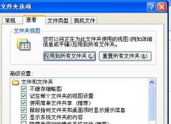 XP系统无法显示隐藏文件（显示隐藏设置无效）