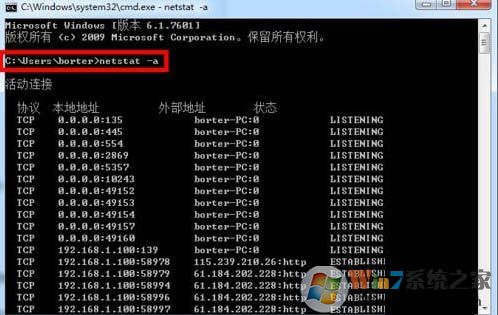 如何查看电脑开放了哪些端口号？Win7电脑查看系统的开放端口的方法