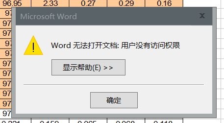 Word无法导入Excel 提示：用户没有访问权限 该怎么办？