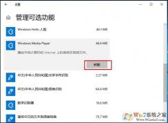 Win10怎么把Windows Media Player卸载掉？