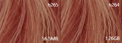 56.5MB h265与1.26GB h264画面比较