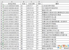 Excel函数从身份证号码中提取性别,籍贯,出生日期,年龄等有用信息方法
