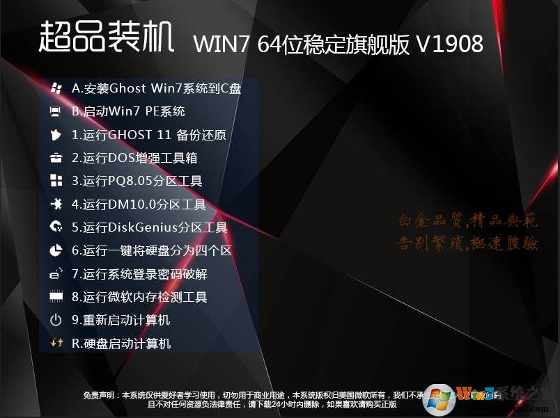 װϵͳWin7GHOST WIN7 64λƷװV2019.08(,USB3.0)