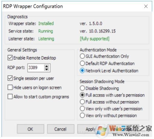 Win10家庭版无法多用户远程桌面连接的解决方法