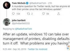 Win10 1903 KB4517211累积更新新BUG：打印机连接出现问题