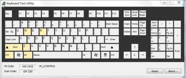 键盘测试软件下载_Keyboard Test Utility v1.0.1.0键盘测试工具(绿色版)