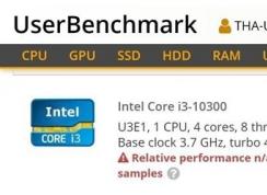 英特尔十代I3现身,酷睿i3-10300四核心八线程性能超越i7-7700