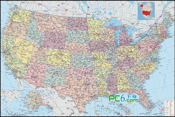 美国地图全图高清版下载|美国地图高清中文版