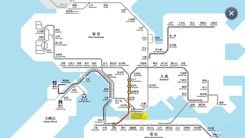 香港地铁线路图_香港地铁线路高清大图