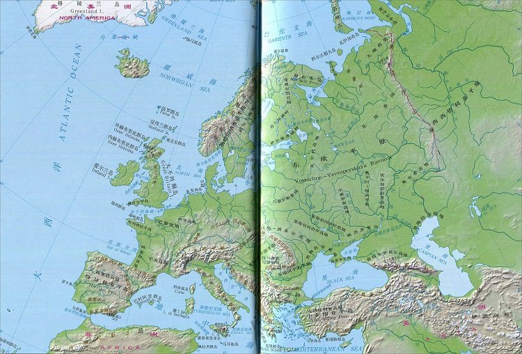 欧洲地形图高清版