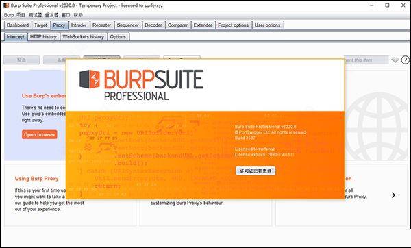 Burpsuite Pro(Web安全性测试软件) v2021汉化破解版