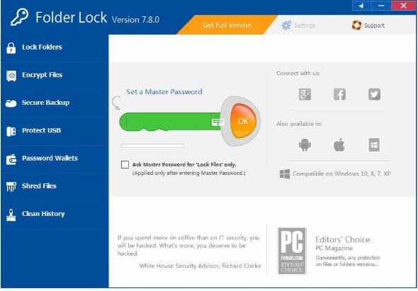 Folder Lock文件加密 v7.8破解版