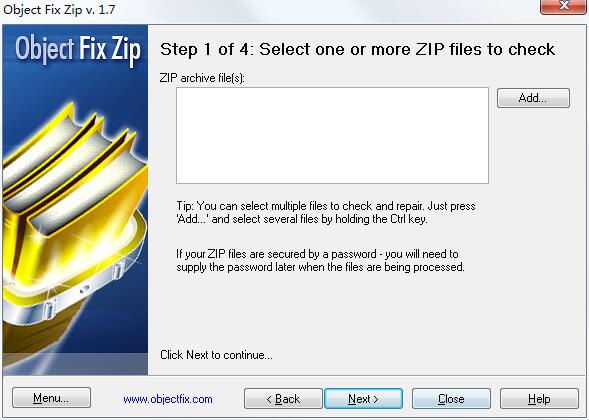 Object Fix Zip(zip压缩包修复软件) v1.8绿色汉化版