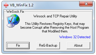 WinSockFix(网络连接修复软件) V1.2 绿色版