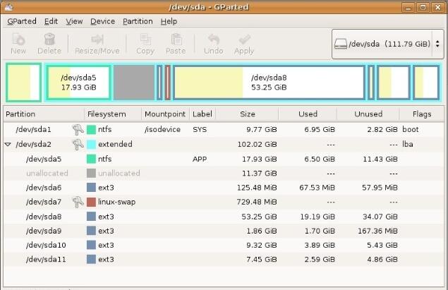 GParted(linux磁盘分区工具)