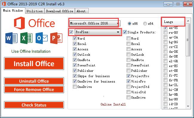 Office 2013-2021 C2R Install(Office组件激活工具)