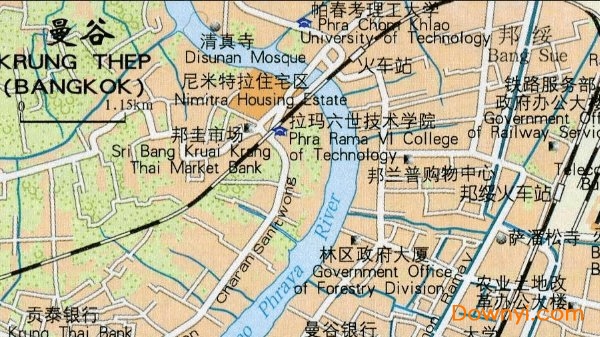 曼谷地图高清中文版