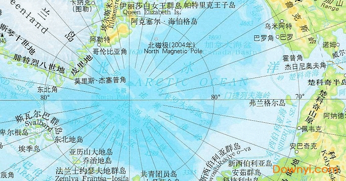 北冰洋地图中文版