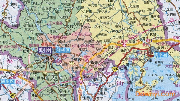 广东潮州地图全图高清版
