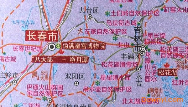吉林旅游景点地图高清2024