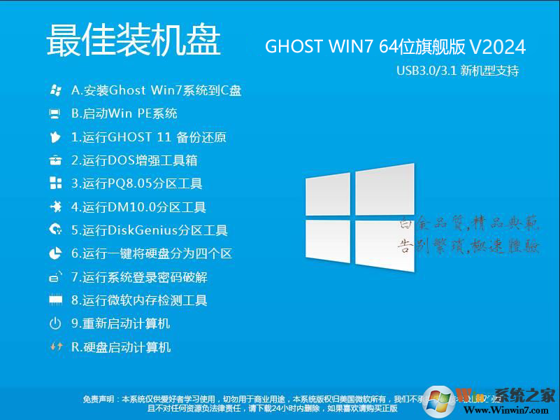 2024最好用的Win7安装盘下载|WIN7 64位旗舰版(极速,增强)V2024