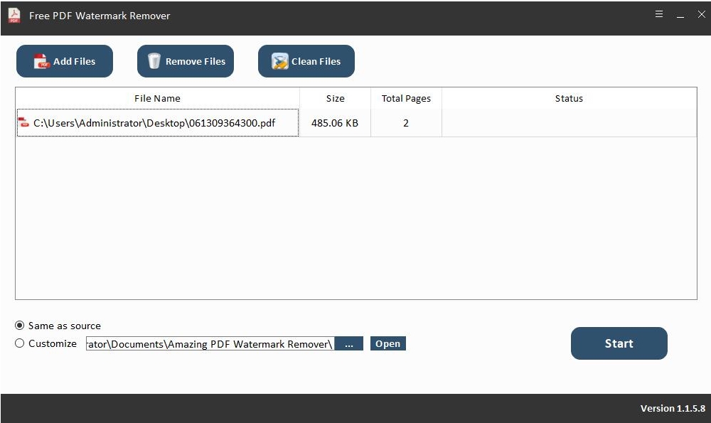 Free PDF Watermark(PDF水印添加软件)