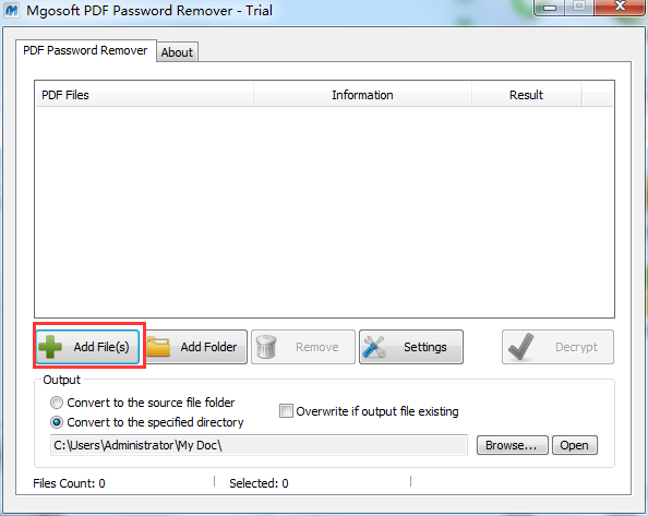 PDF密码工具_Mgosoft PDF Password Remover绿色免费版