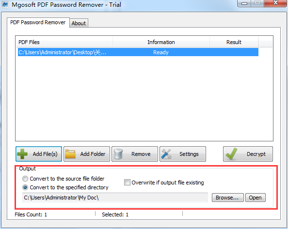 PDF密码工具_Mgosoft PDF Password Remover绿色免费版