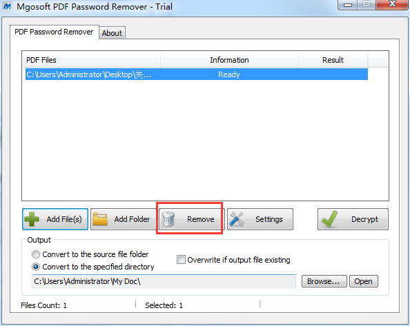 PDF密码工具_Mgosoft PDF Password Remover绿色免费版