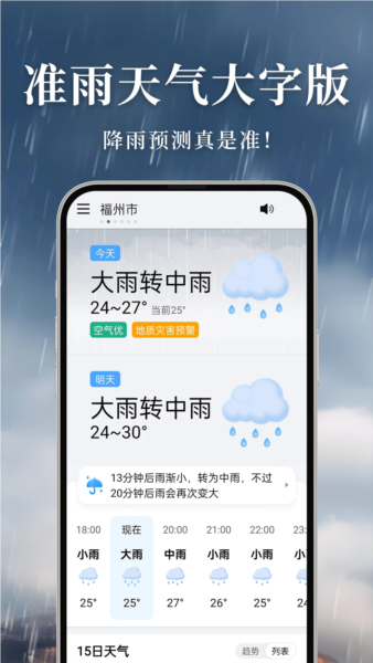 准雨天气大字版