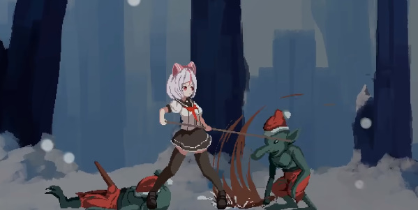 白毛少女大战僵尸